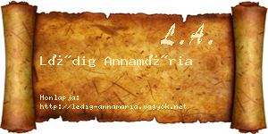 Lédig Annamária névjegykártya